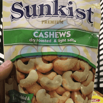 Sunkist Premium Cashews Dry Roasted And Light Salt 160G Groceries