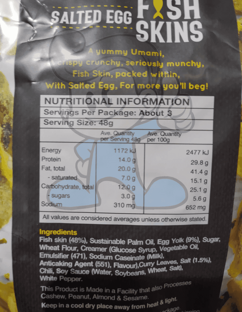 The Snak Yard Salted Egg Fish Skins (2 X 145G) Groceries