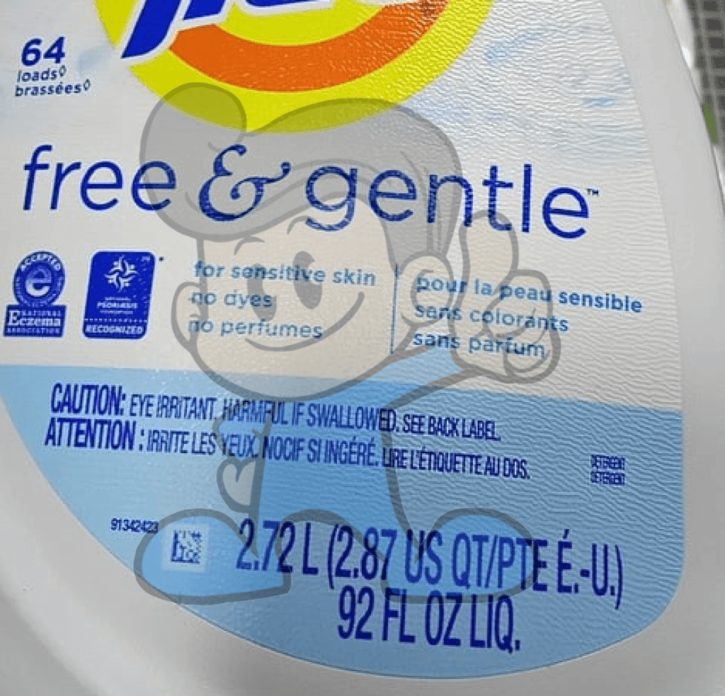 Tide Free &amp; Gentle He Liquid Laundry Detergent 64 Loads 2.72L Household Supplies