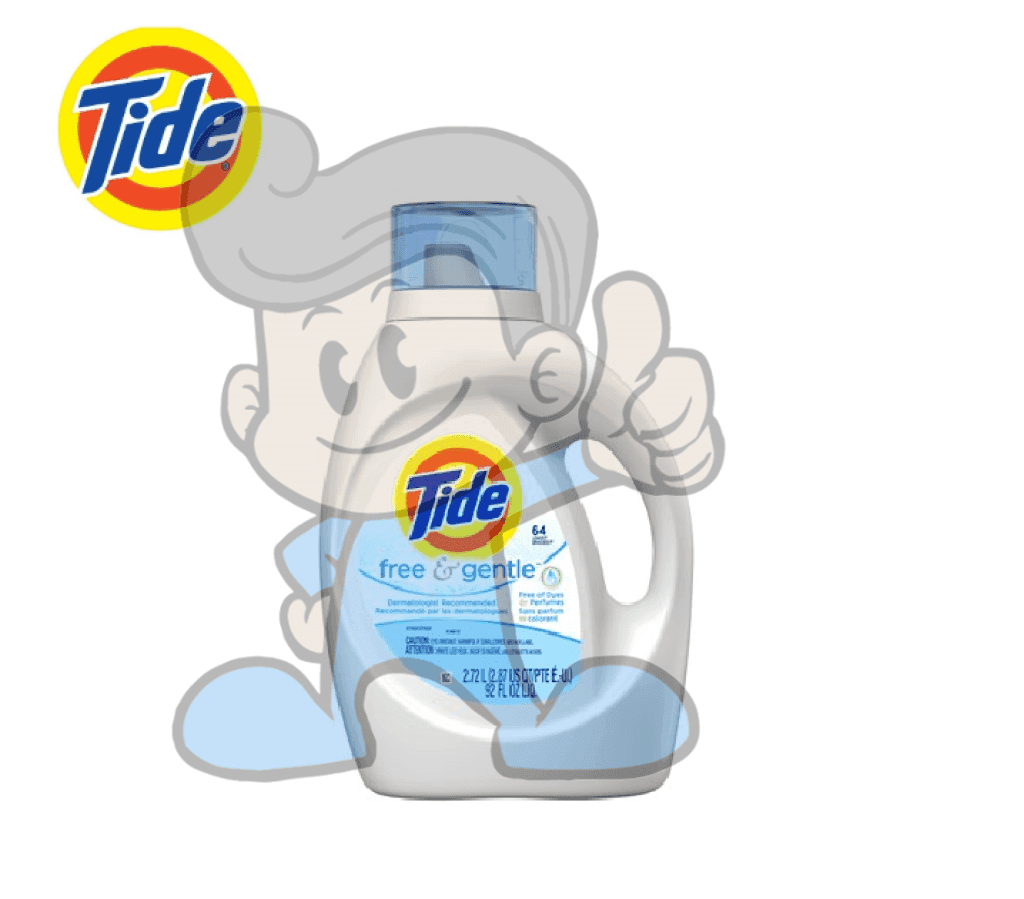 Tide Free &amp; Gentle He Liquid Laundry Detergent 64 Loads 2.72L Household Supplies