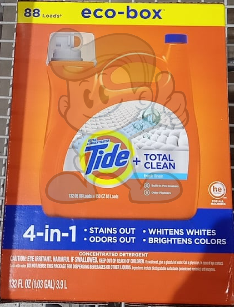 Tide Total Clean Eco-Box Fresh Linen 88 Loads 132 Fl.oz Household Supplies