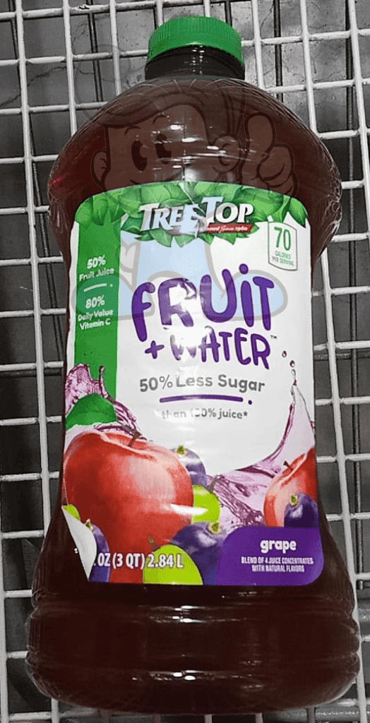 Tree Top Fruit Plus Water 50% Less Sugar Grape Juice 2.84L Groceries