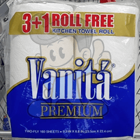 Vanita Premium Kitchen Towel Roll 2-Ply (2 X 4S) Household Supplies