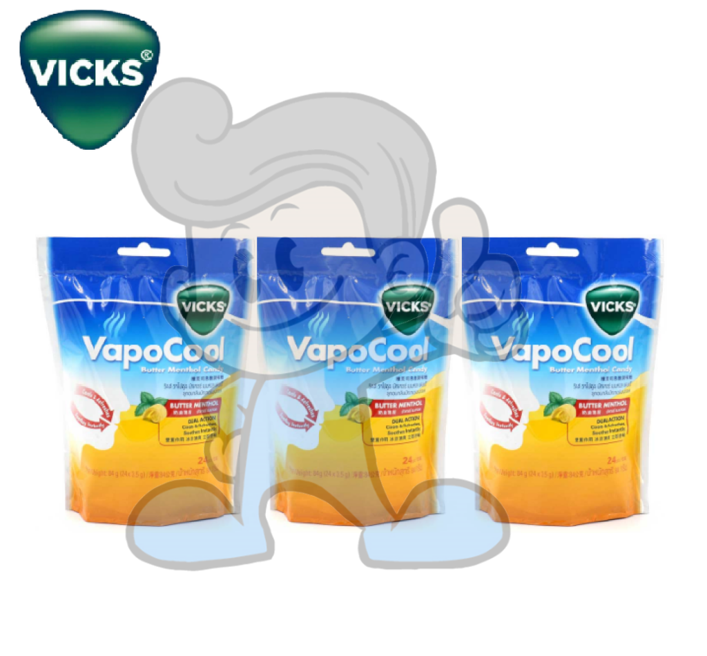 Vicks Vapocool Butter Menthol Candy (3 X 24S) Beauty