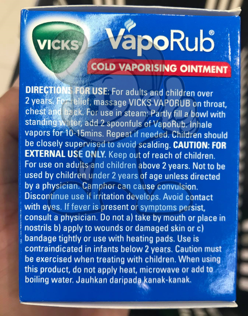 Vicks Vaporub Cold Vaporising Ointment 100G Health