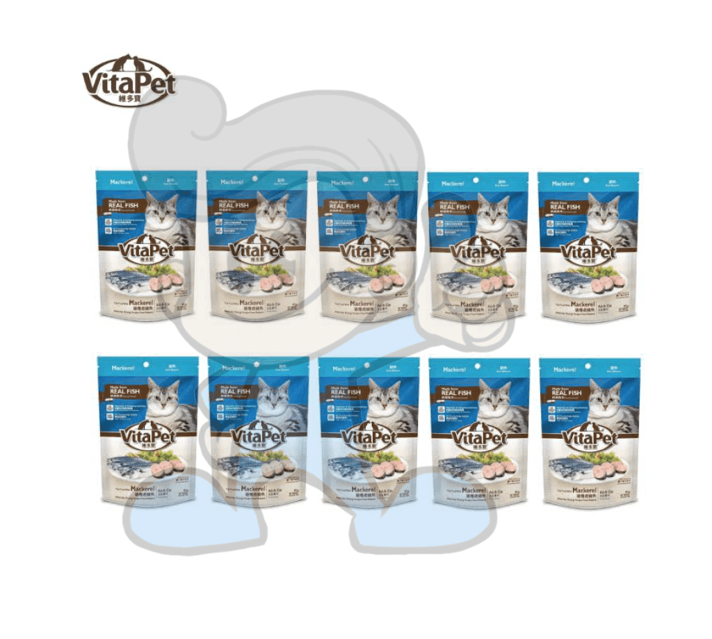 Vita Pet Adult Cat Food With Real Mackerel And Salmon (10 X 85G) Supplies