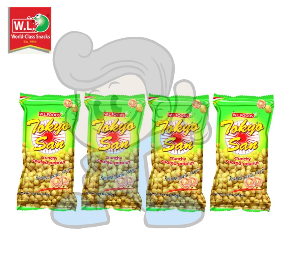 W.l. Foods Tokyo San Crunchy Coated Peanut Roasted Garlic Flavor (4 X 200 G) Groceries