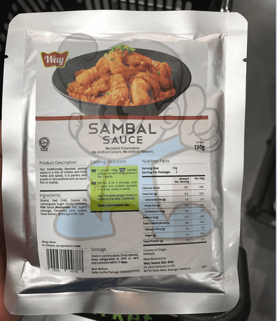 Way Sambal Sauce (3 X 100G) Groceries