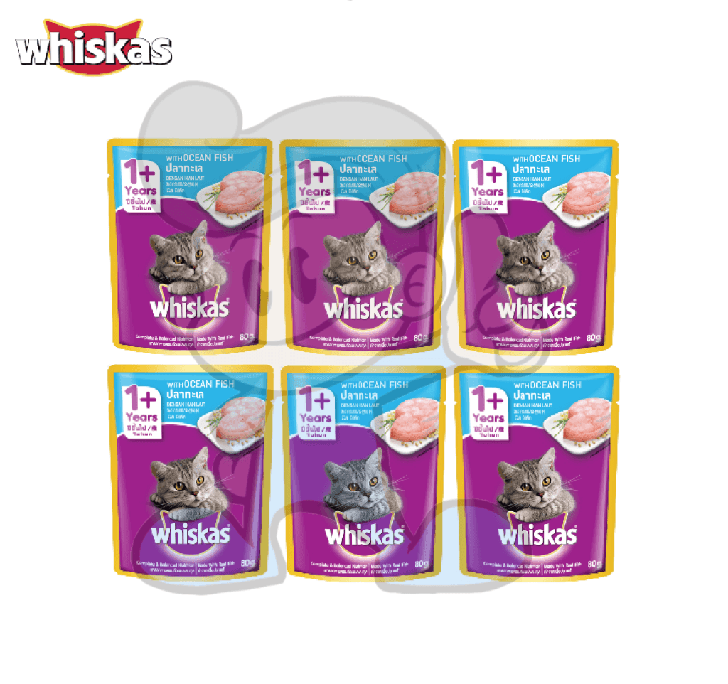 Whiskas Cat Food Ocean Fish Flavor (6 X 80 G) Pet Supplies