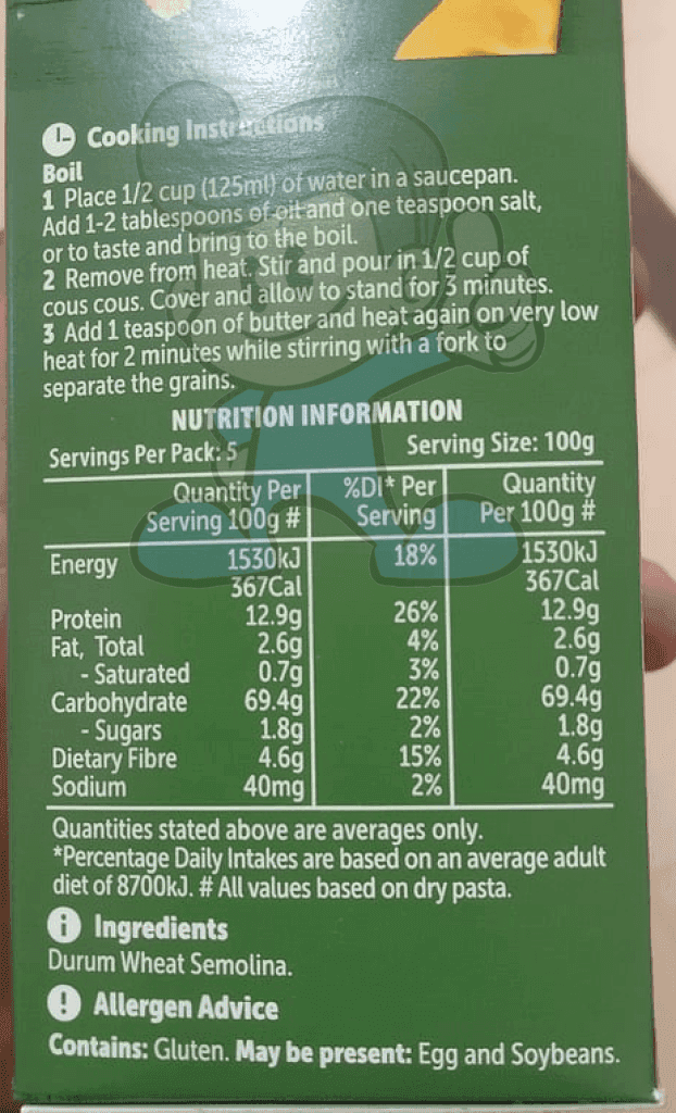 Woolworths 97% Fat Free Couscous (2 X 500G) Groceries