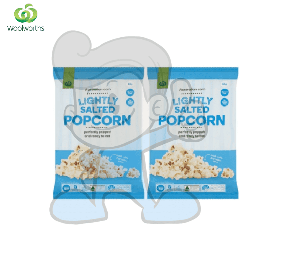 Woolworths Australian Corn Lightly Salted Popcorn (2 X 80 G) Groceries