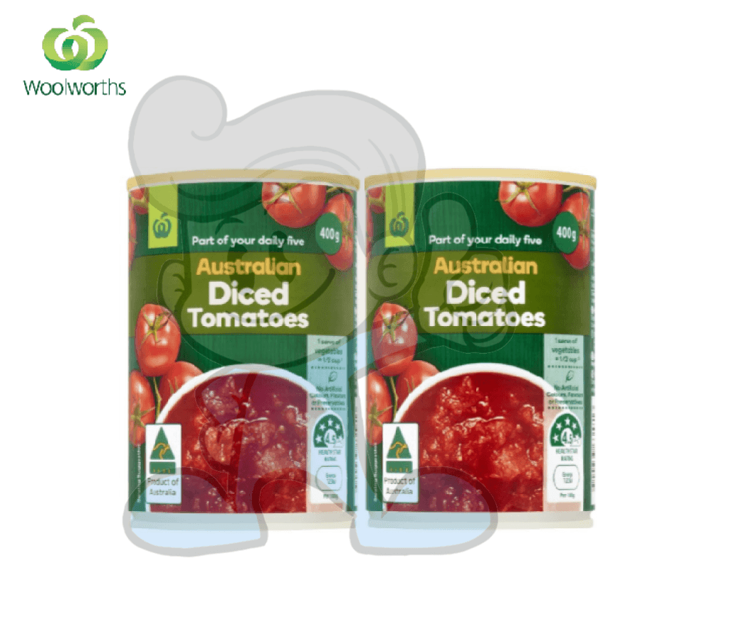 Woolworths Australian Diced Tomatoes (2 X 400 G) Groceries