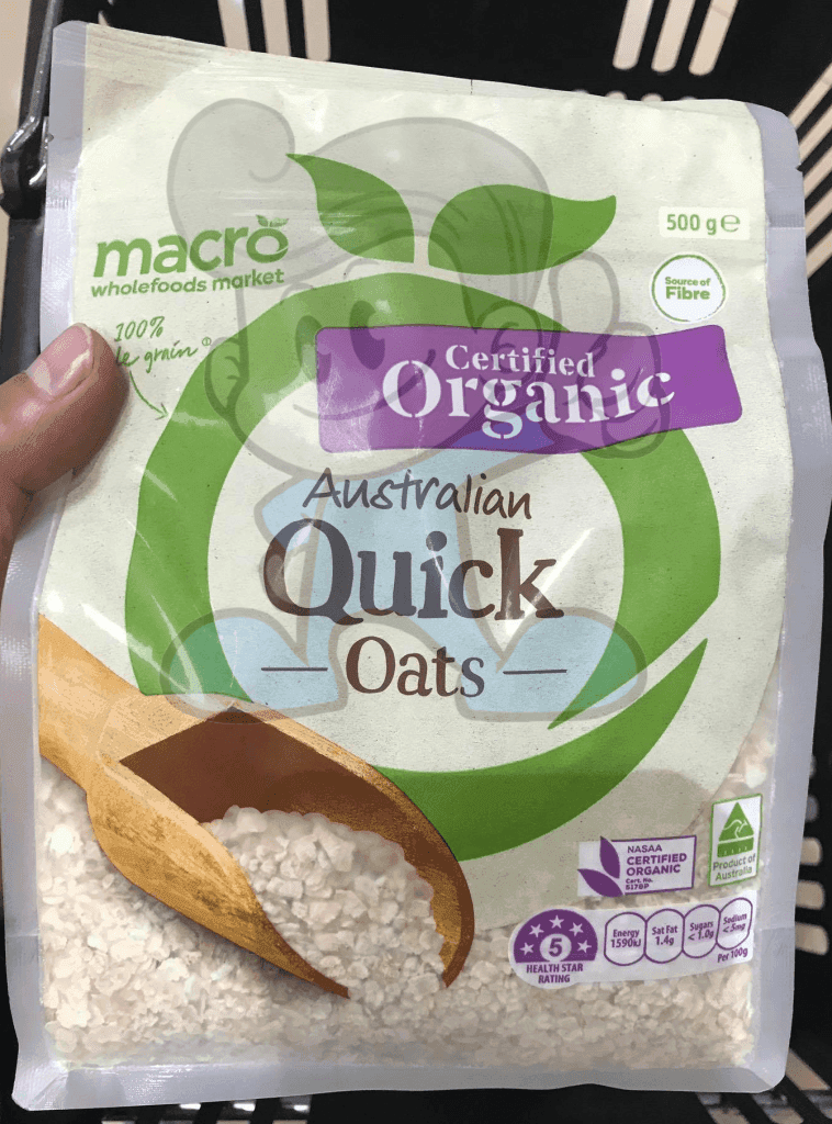 Woolworths Certified Organic Australian Quick Oats 500G Groceries