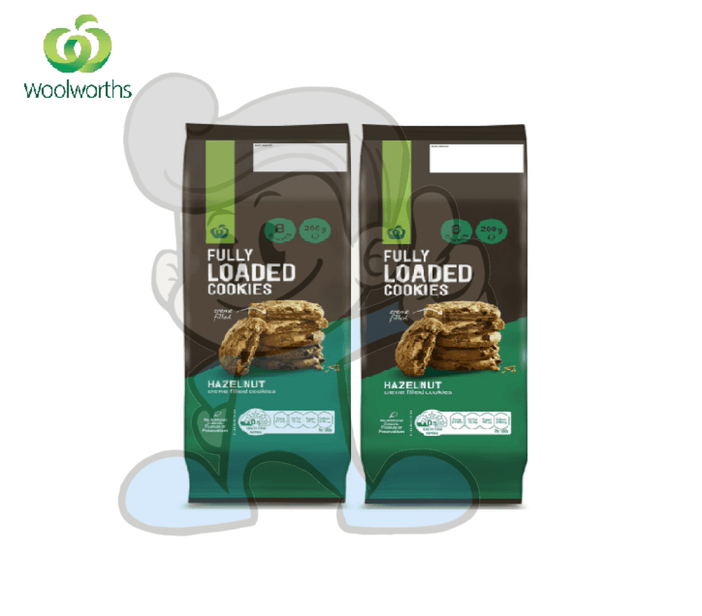 Woolworths Fully Loaded Cookies Hazelnut Creme Filled (2 X 200 G) Groceries