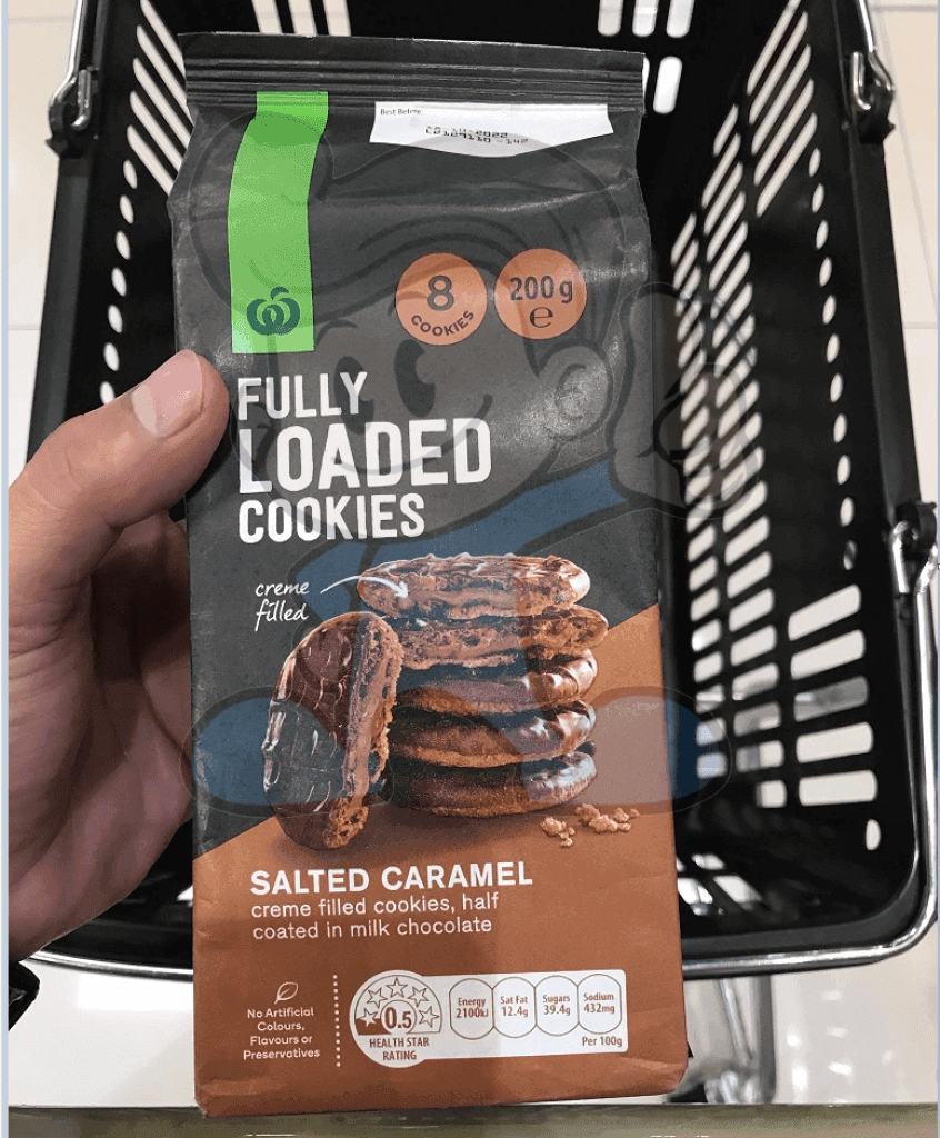 Woolworths Fully Loaded Cookies Salted Caramel 200G Groceries