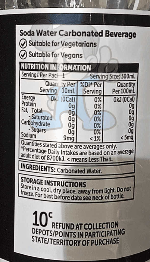 Woolworths Refreshing Soda Water (4 X 300 Ml) Groceries