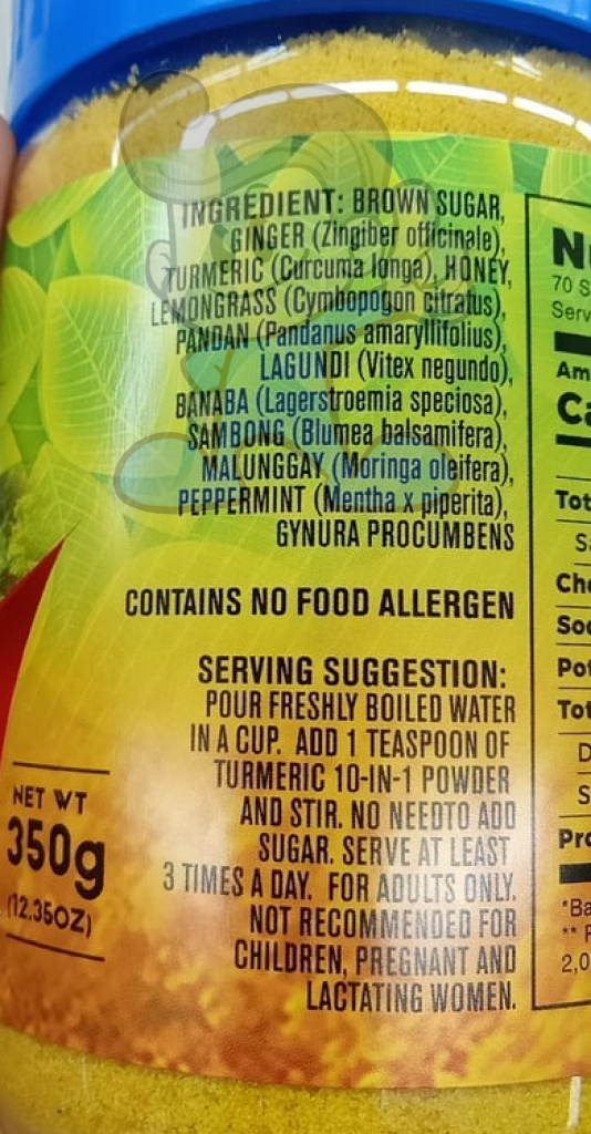 Yamang Bukid Turmeric 10 In 1 Instant Herbal Tea 350G Groceries