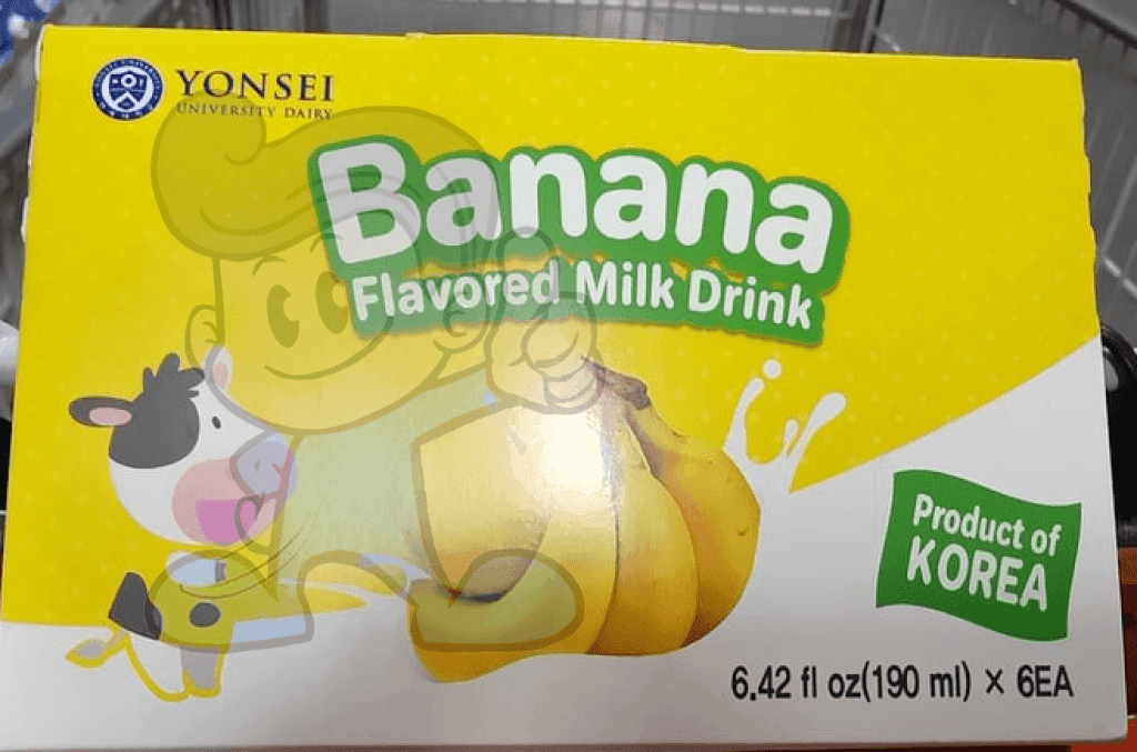 Yonsei Banana Flavored Milk Drink (6 X 190 Ml) Groceries