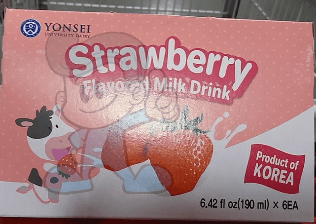 Yonsei Strawberry Flavored Milk Drink (6 X 190 Ml) Groceries