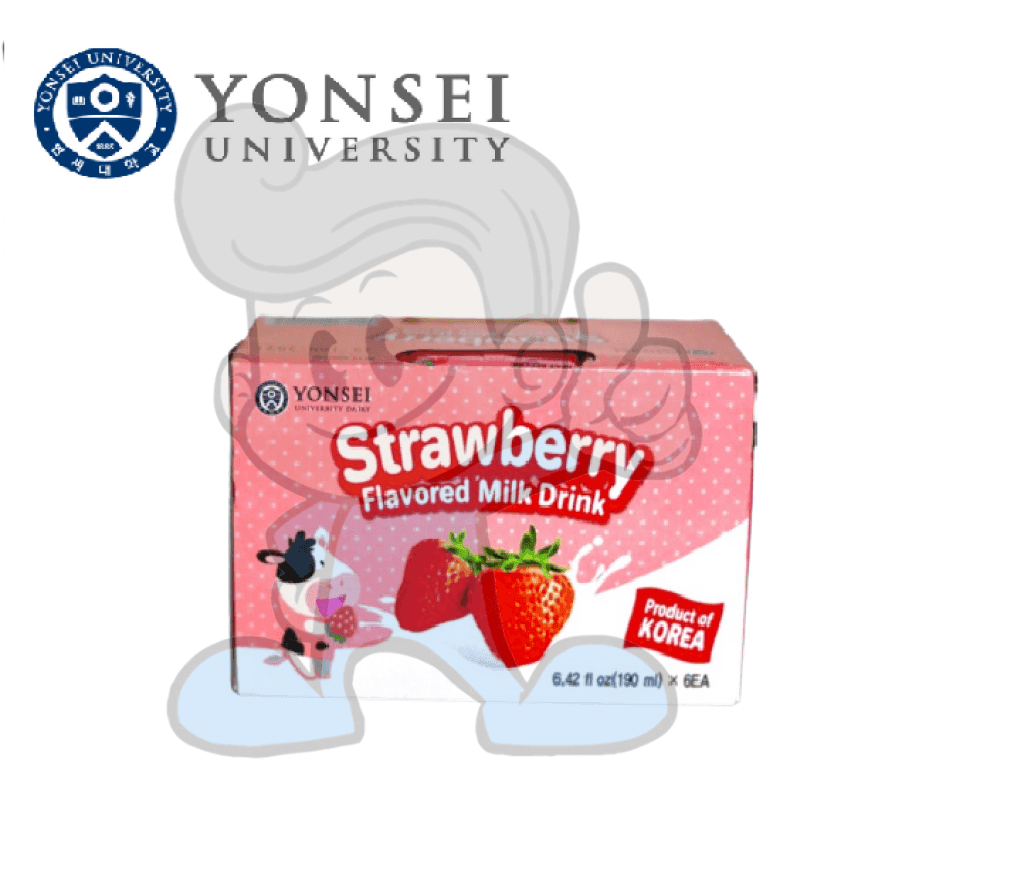 Yonsei Strawberry Flavored Milk Drink (6 X 190 Ml) Groceries