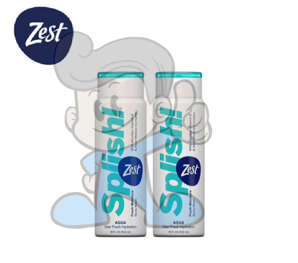 Zest Splish! Aquamarine Fresh Moisture Body Wash (2 X 532 Ml) Beauty